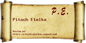 Pitsch Etelka névjegykártya